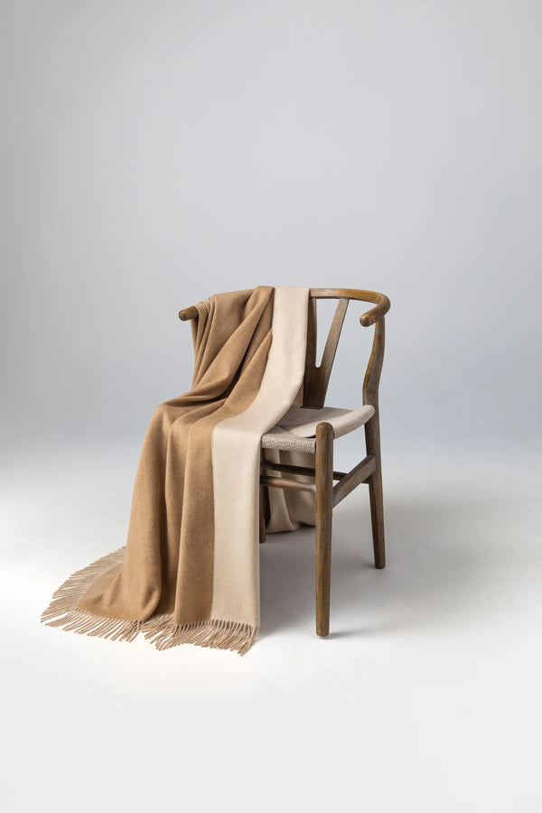 johnstons of elgin Reversible Natural Cashmere Throw