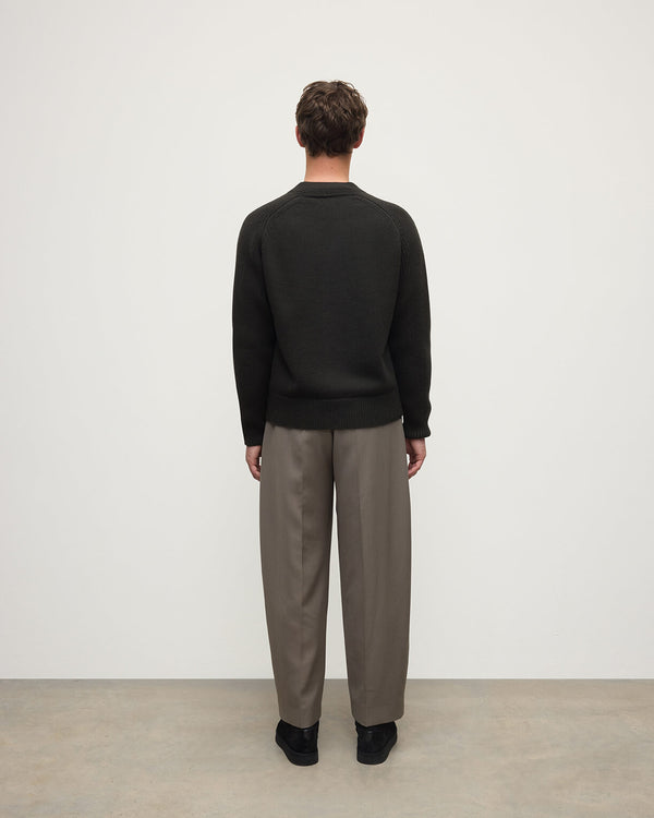 Johnstons Of Elgin Ribbed Cashmere Dark Grey Cardigan