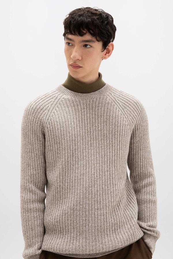 Johnstons Of Elgin Ribbed Cashmere Light Brown Jumper