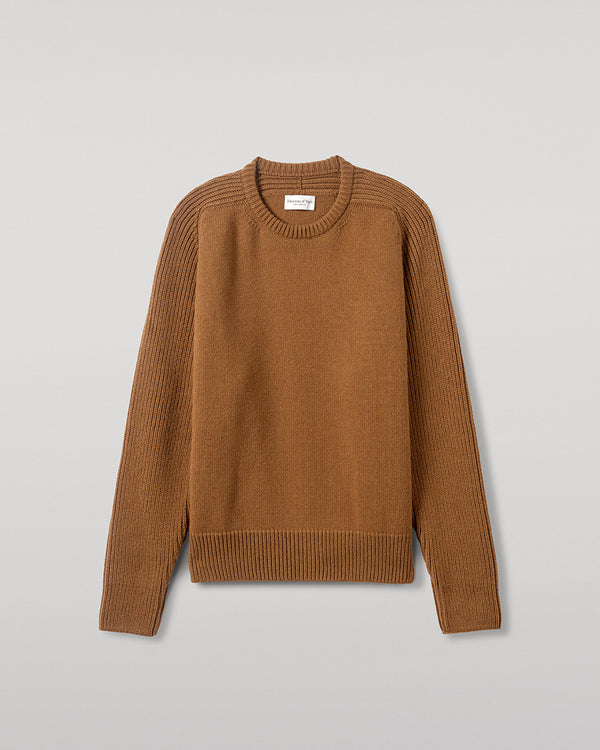 Johnstons Of Elgin Ribbed Dark Camel Cashmere Jumper