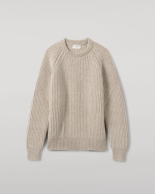 Johnstons Of Elgin Ribbed Donegal Cashmere Cream Jumper