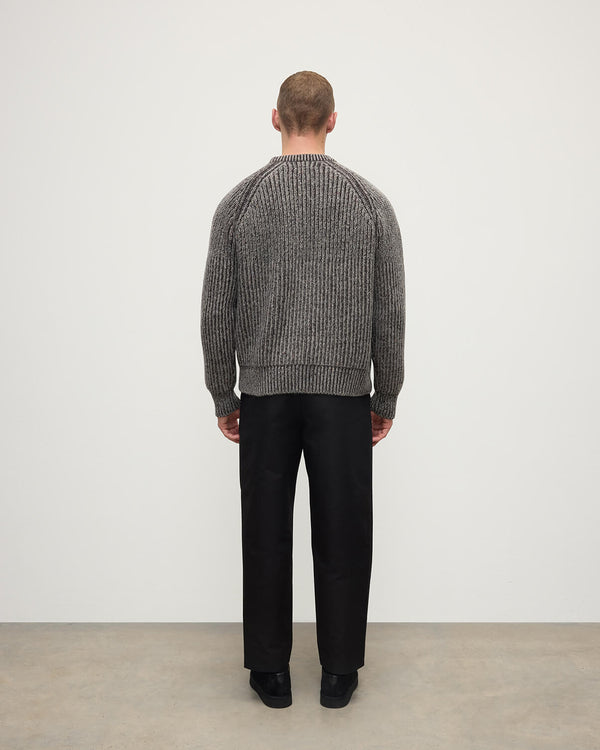Johnstons Of Elgin Ribbed Donegal Cashmere Grey Jumper