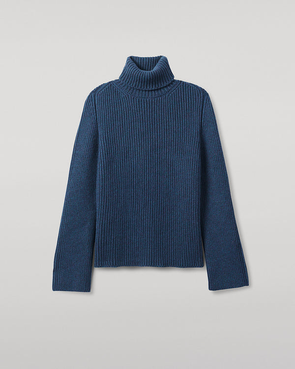 Johnstons Of Elgin Roll-Collar Navy Cashmere Jumper