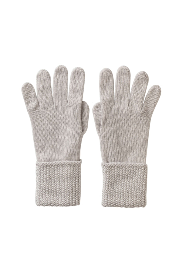 johnstons of elgin Seed Stitch White Cashmere Gloves