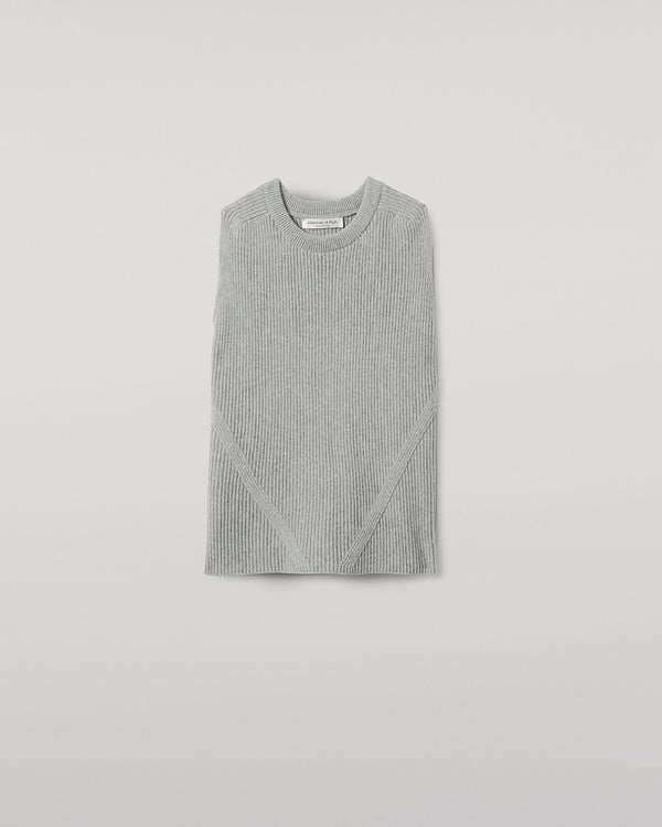 Johnstons Of Elgin Sleeveless Light Grey Cashmere Tank Top
