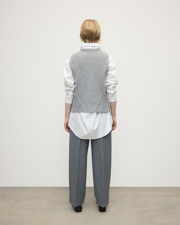 Johnstons Of Elgin Sleeveless Light Grey Cashmere Tank Top