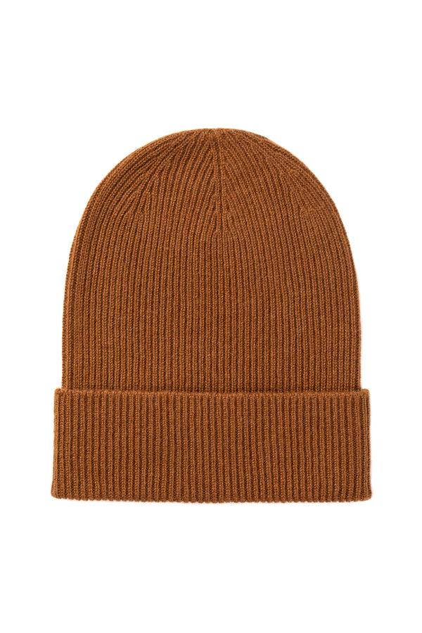johnstons of elgin Slouchy Dark Camel Cashmere Beanie