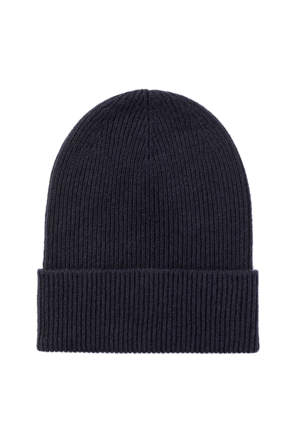 johnstons of elgin Slouchy Dark Navy Cashmere Beanie