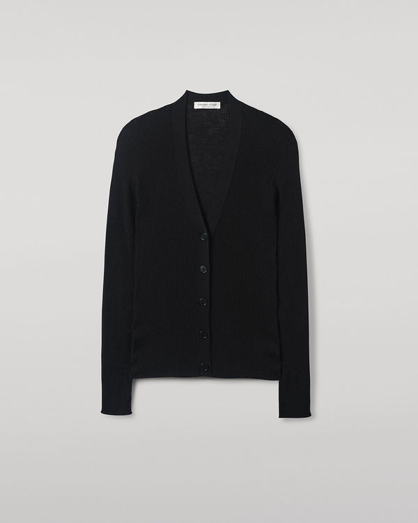 Johnstons Of Elgin Superfine Cashmere Black Cardigan