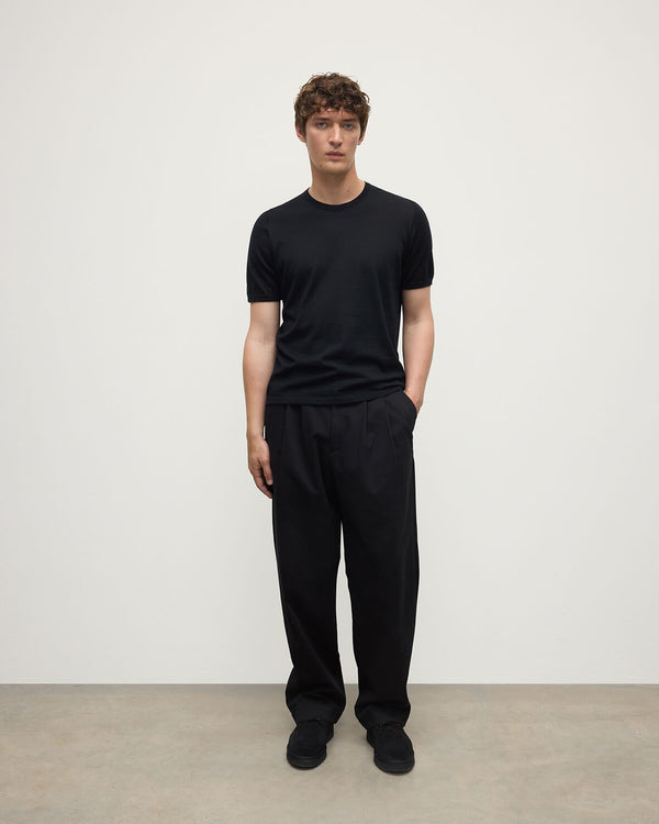 johnstons of elgin Superfine Cashmere Black T-Shirt