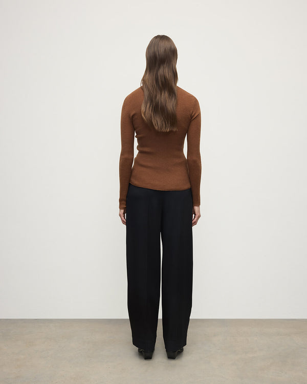 Johnstons Of Elgin Superfine Cashmere Dark Camel Cardigan