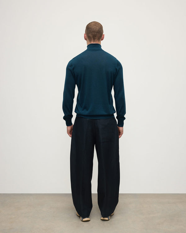 Johnstons Of Elgin Superfine Cashmere Dark Green Roll Neck Jumper