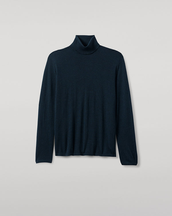 Johnstons Of Elgin Superfine Cashmere Dark Green Roll Neck Jumper