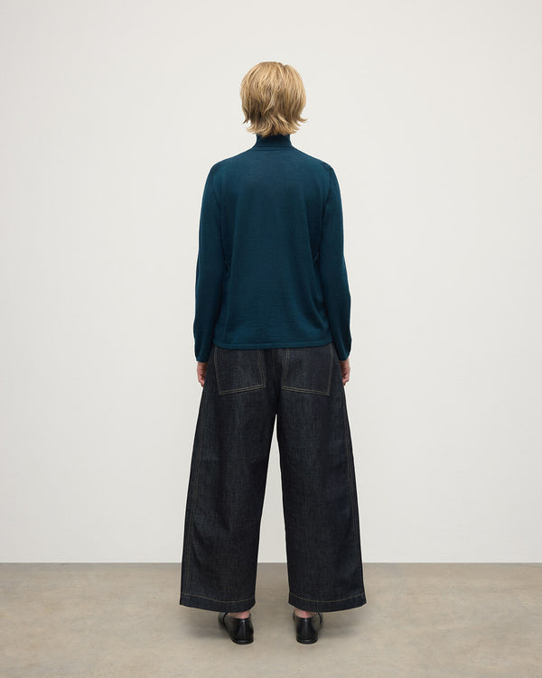 Johnstons Of Elgin Superfine Cashmere Dark Green Roll Neck Jumper