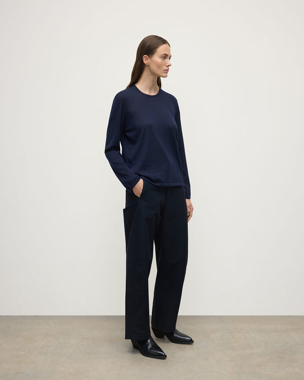 Johnstons Of Elgin Superfine Cashmere Dark Navy Jumper