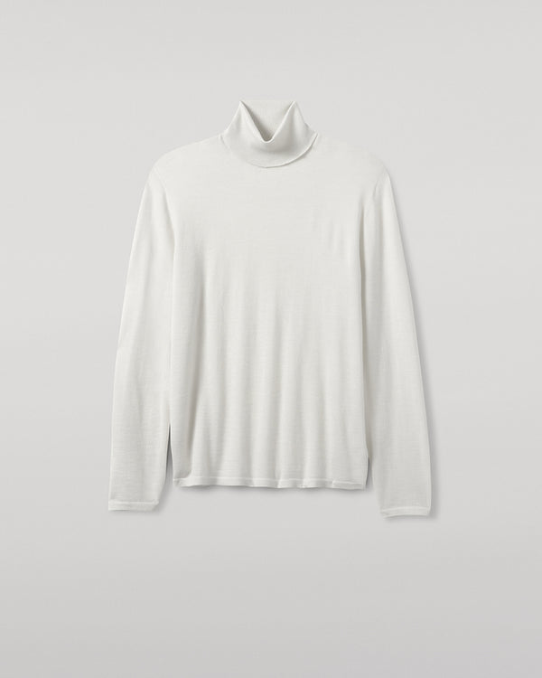 Johnstons Of Elgin Superfine Cashmere White Roll Neck Jumper