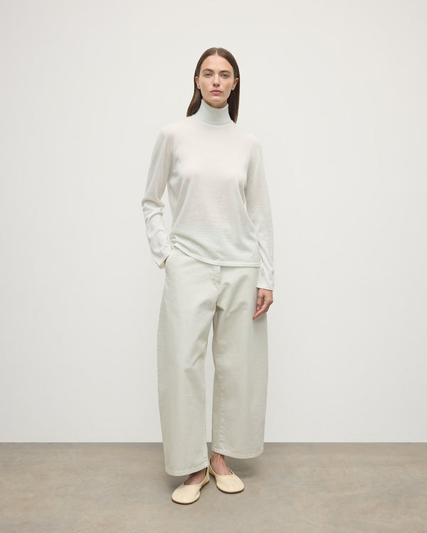 johnstons of elgin Superfine Cashmere White Roll Neck Jumper