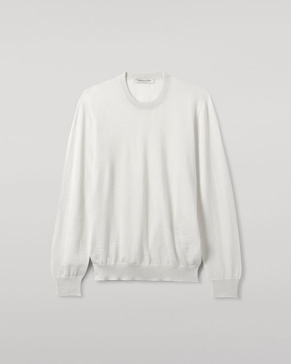 Johnstons Of Elgin Superfine Cashmere White Round Neck Jumper