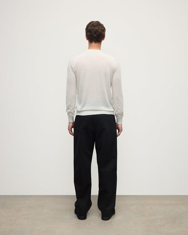 Johnstons Of Elgin Superfine Cashmere White Round Neck Jumper