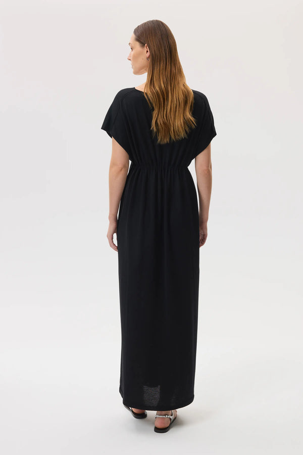 Johnstons Of Elgin Superfine Merino Black Maxi Dress