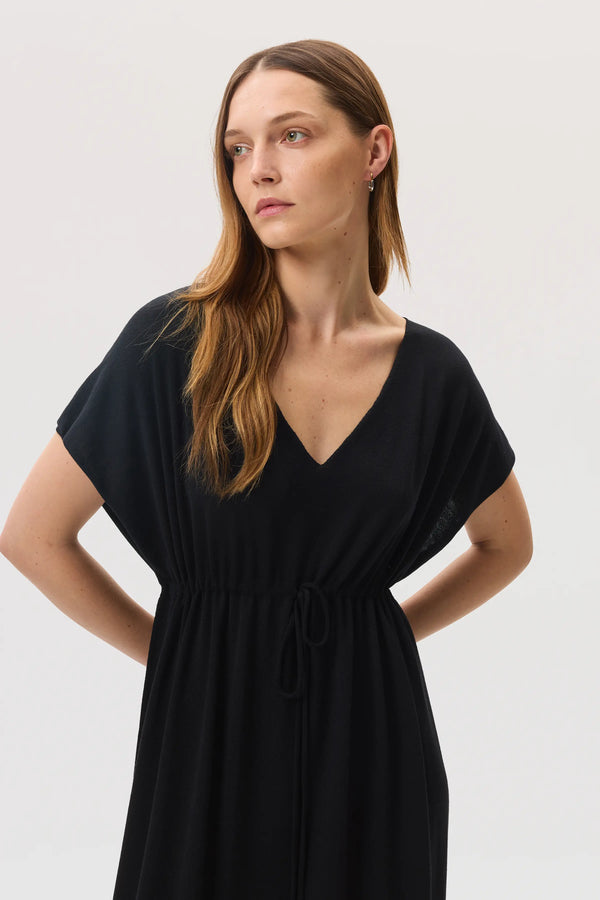 Johnstons Of Elgin Superfine Merino Black Maxi Dress