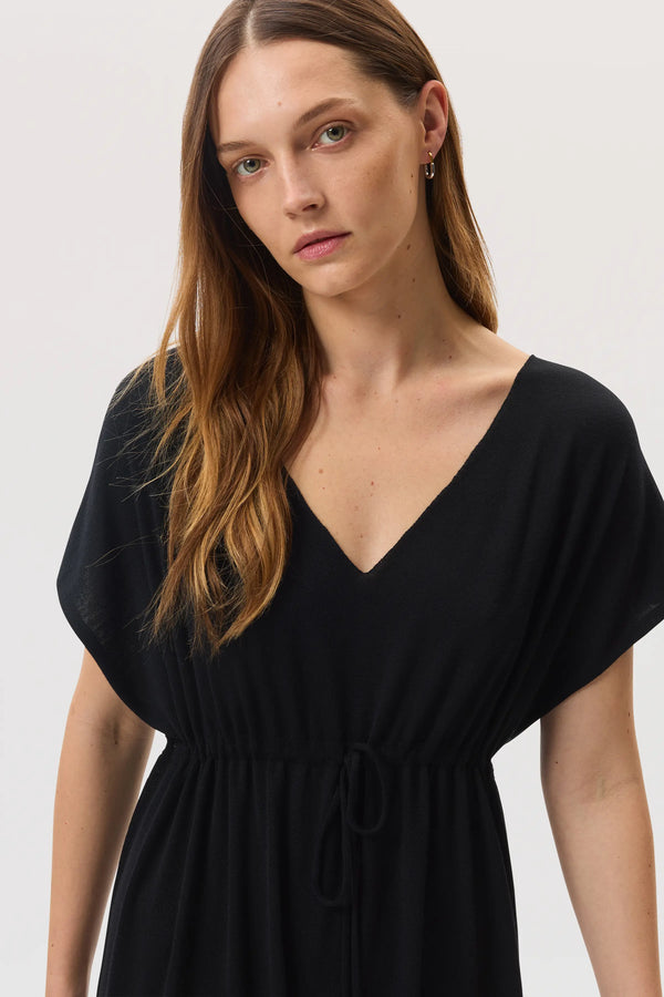 Johnstons Of Elgin Superfine Merino Black Maxi Dress