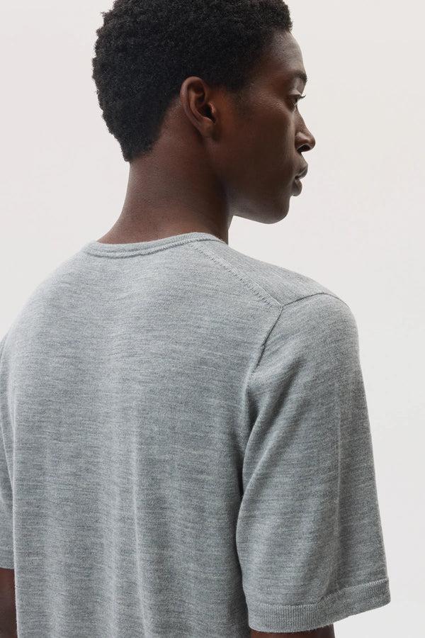 Johnstons Of Elgin Superfine Merino Light Grey T-Shirt