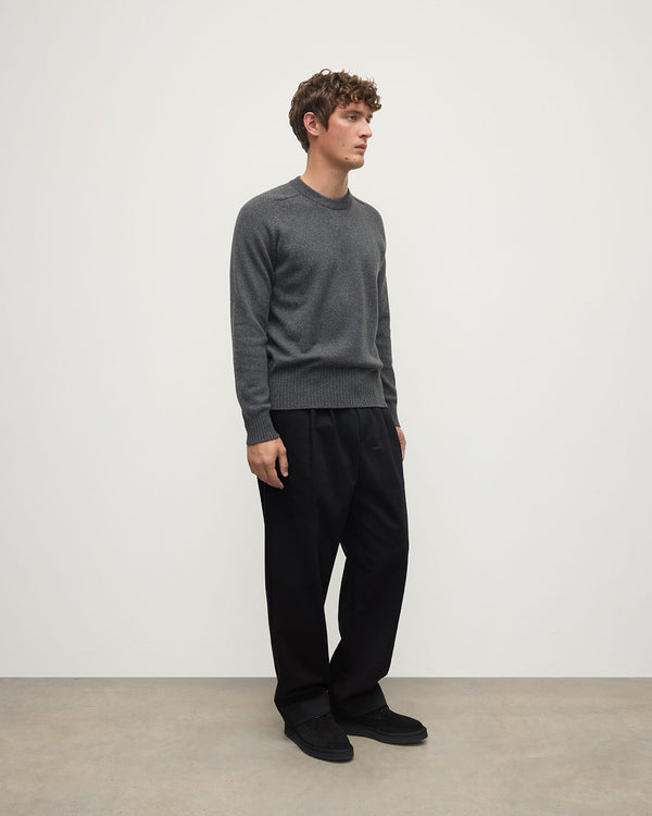 Johnstons Of Elgin Superfine Merino Relaxed Dark Grey Jumper