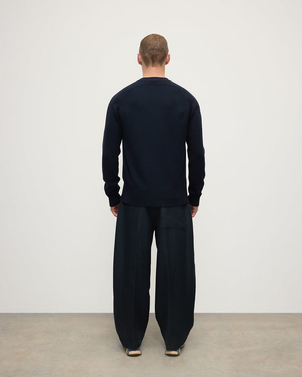 Johnstons Of Elgin Superfine Merino Relaxed Dark Navy Jumper