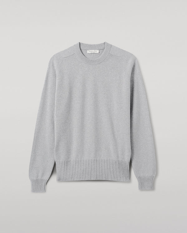 Johnstons Of Elgin Superfine Merino Relaxed Light Grey Jumper