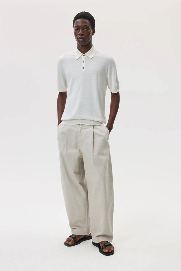 Johnstons Of Elgin Superfine Merino White Polo Shirt