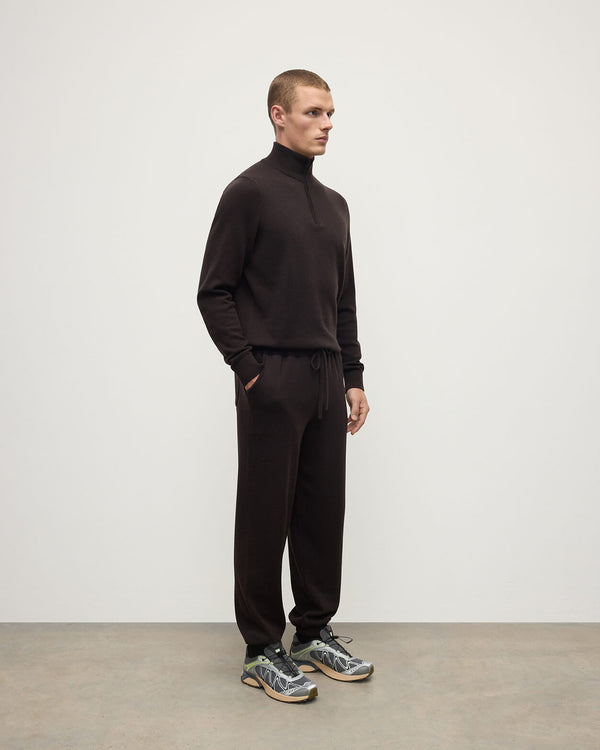 Johnstons Of Elgin Tapered Cashmere Dark Brown Joggers