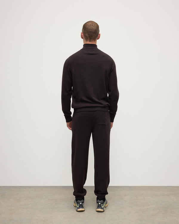 Johnstons Of Elgin Tapered Cashmere Dark Brown Joggers