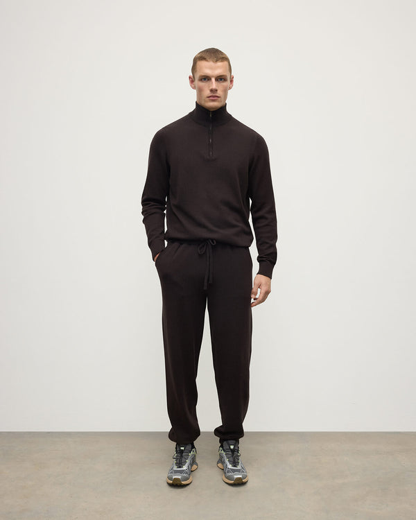 johnstons of elgin Tapered Cashmere Dark Brown Joggers
