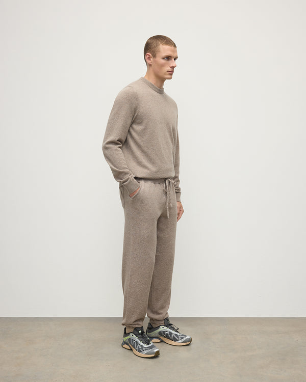 Johnstons Of Elgin Tapered Cashmere Light Brown Joggers