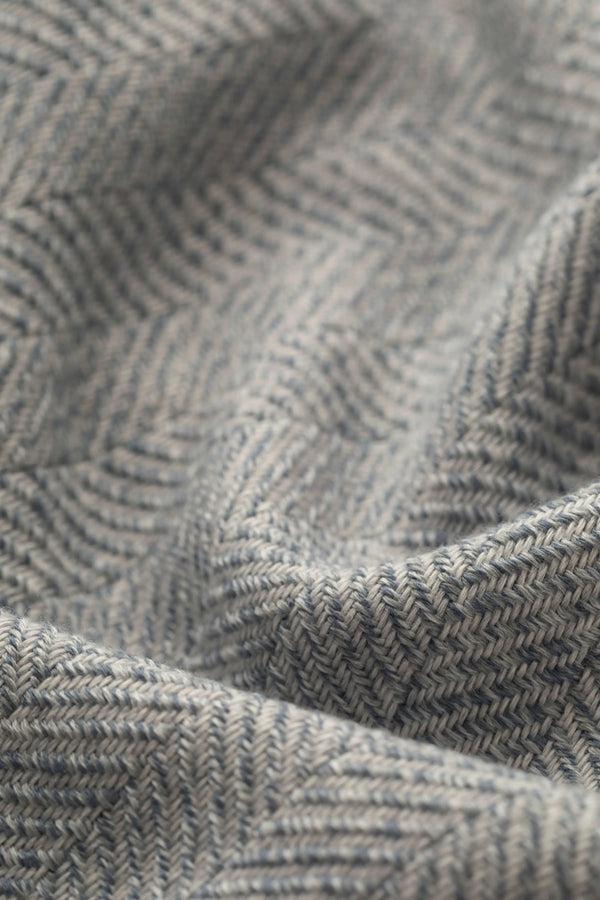Johnstons Of Elgin Texture Herringbone Grey Merino Throw