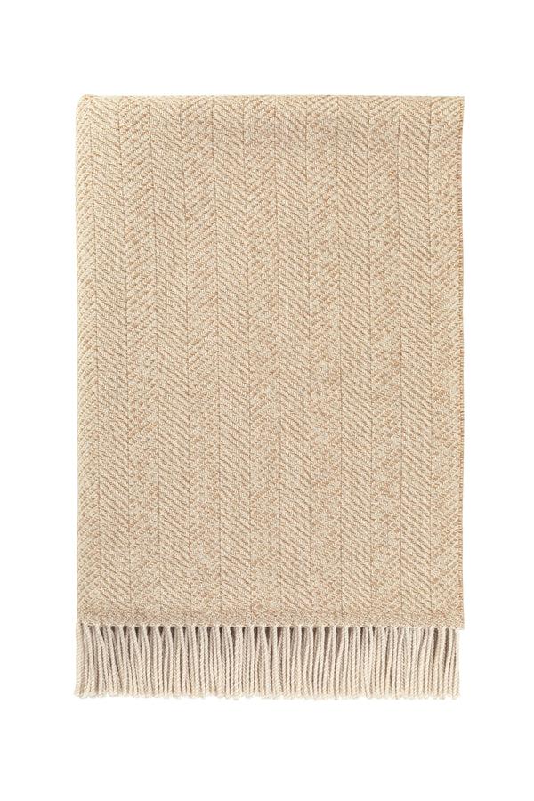 Johnstons Of Elgin Texture Herringbone Natural Merino Throw