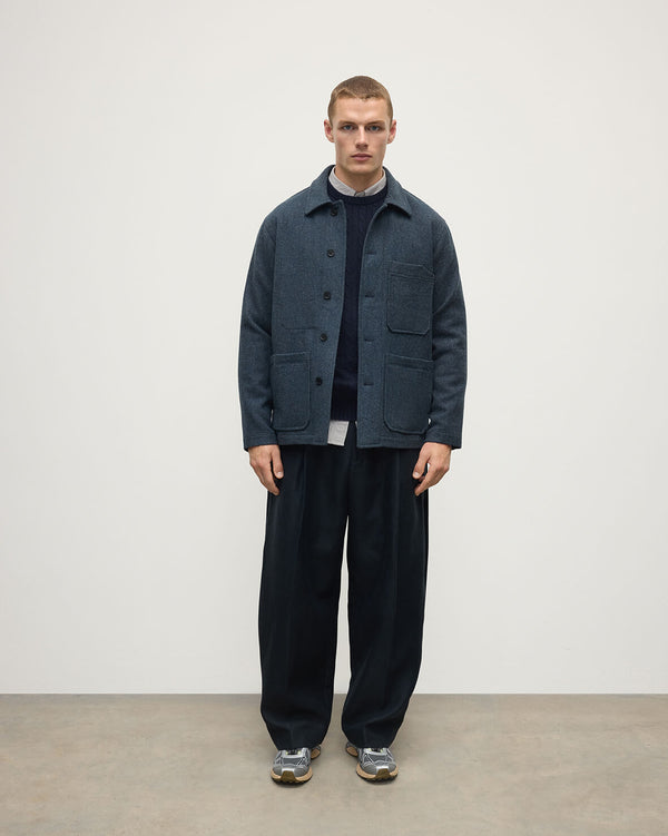 johnstons of elgin The Weavers Jacket Navy Hairline