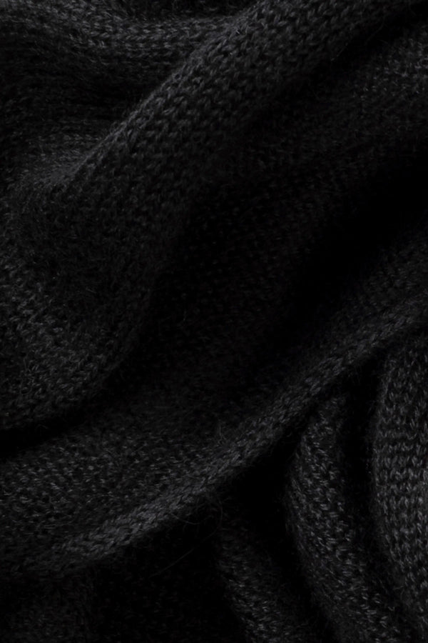 Johnstons Of Elgin Triangle Cashmere Silk Black Neck Tie