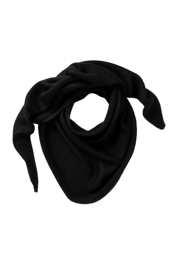 johnstons of elgin Triangle Cashmere Silk Black Neck Tie