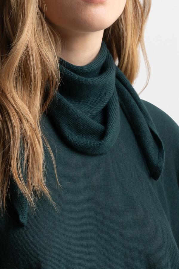 Johnstons Of Elgin Triangle Cashmere Silk Green Neck Tie