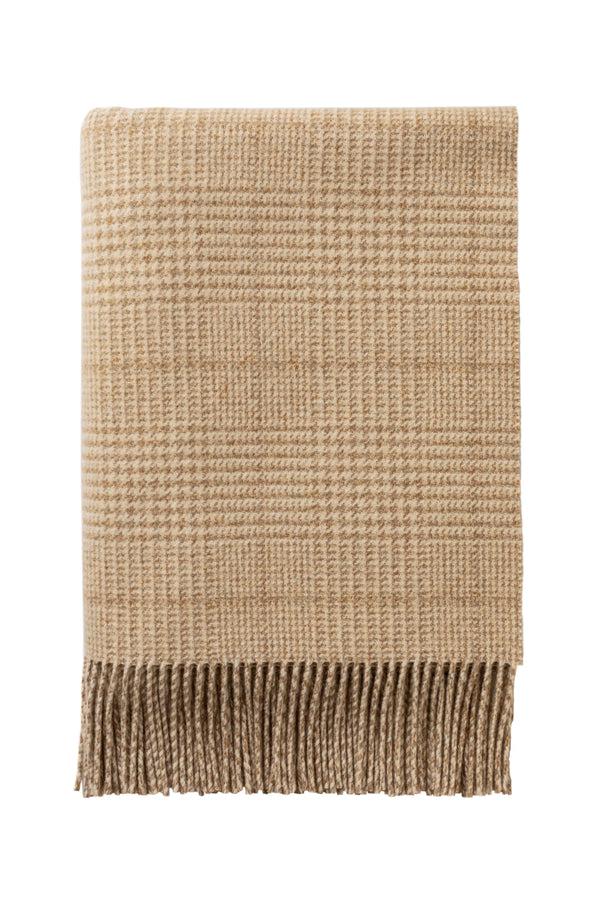 Johnstons Of Elgin Tweed Glen Check Wool Natural Throw