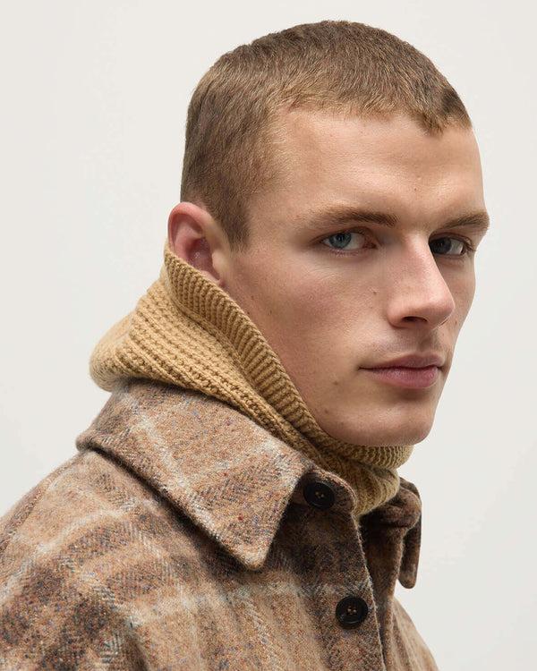 Johnstons Of Elgin Waffle Stitch Camel Cashmere Hood