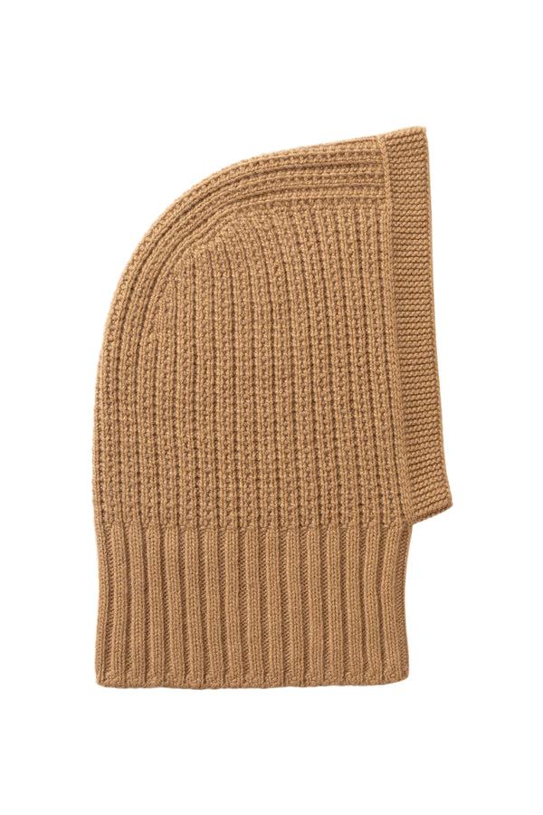 johnstons of elgin Waffle Stitch Camel Cashmere Hood