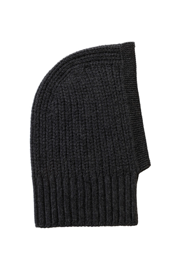 johnstons of elgin Waffle Stitch Dark Grey Cashmere Hood