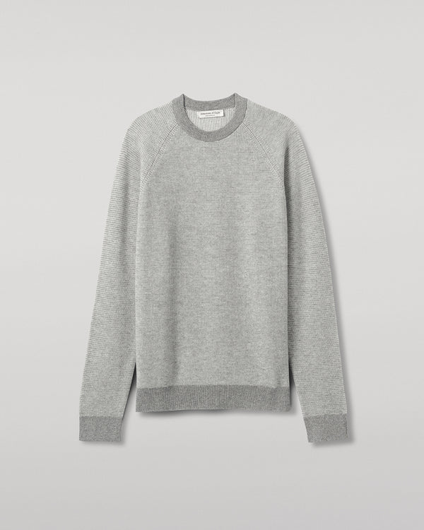 Johnstons Of Elgin Waffle Stitch Light Grey Cashmere Jumper