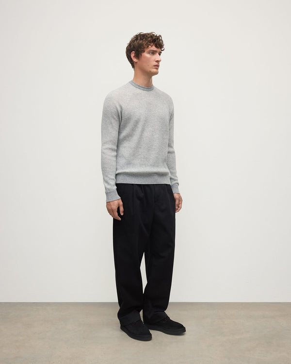 Johnstons Of Elgin Waffle Stitch Light Grey Cashmere Jumper