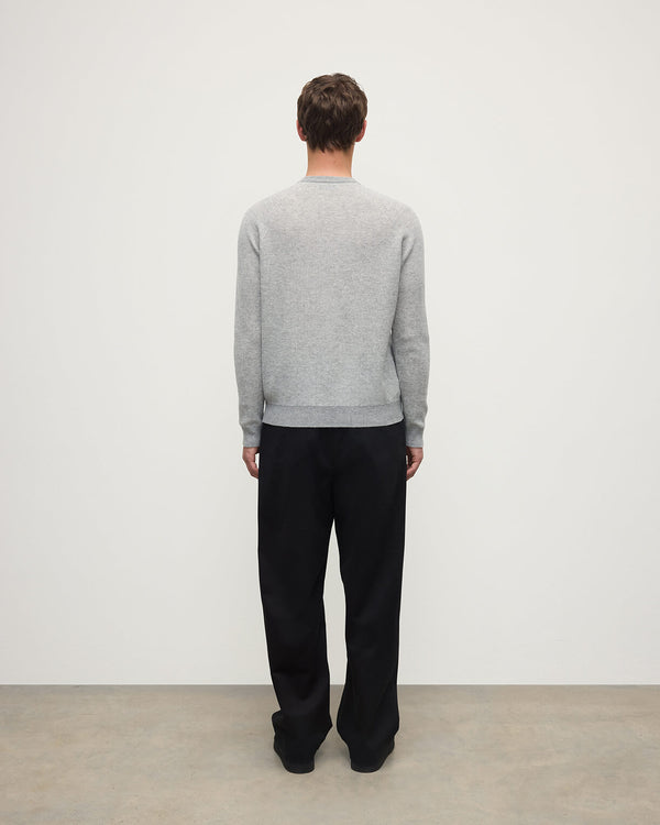 Johnstons Of Elgin Waffle Stitch Light Grey Cashmere Jumper