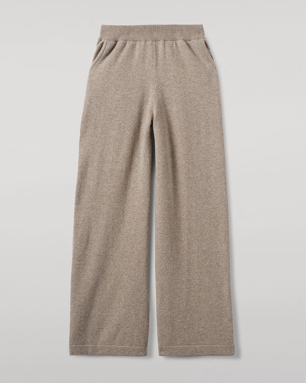 Johnstons Of Elgin Wide Leg Light Brown Cashmere Trousers