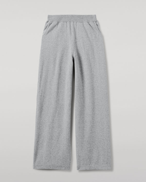 Johnstons Of Elgin Wide Leg Light Grey Cashmere Trousers
